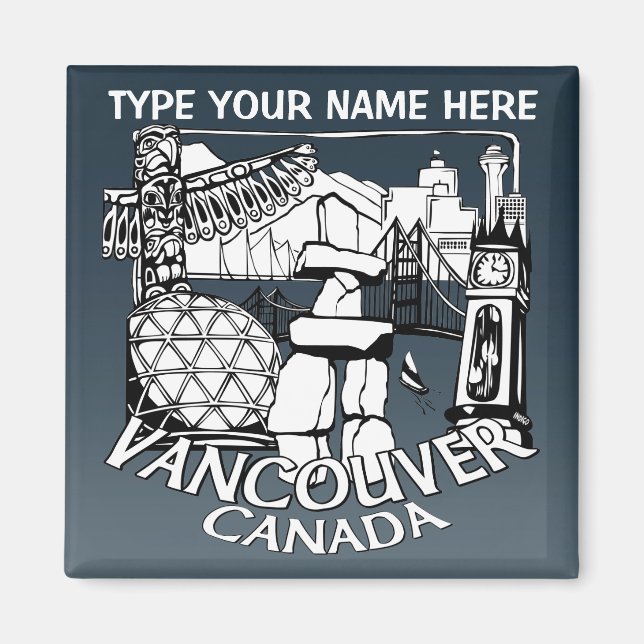 Vancouver Fridge Magnets Personlig Souvenir Magnet (Framsidan)