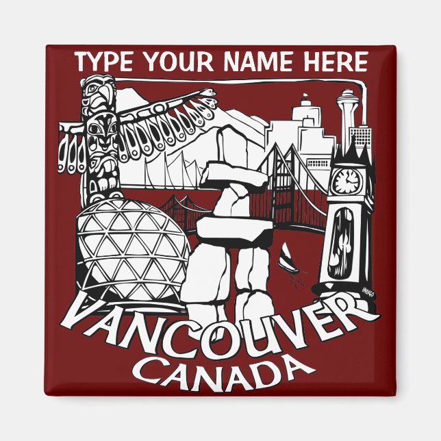 Vancouver Fridge Magnets Personlig Souvenir Magnet (Framsidan)