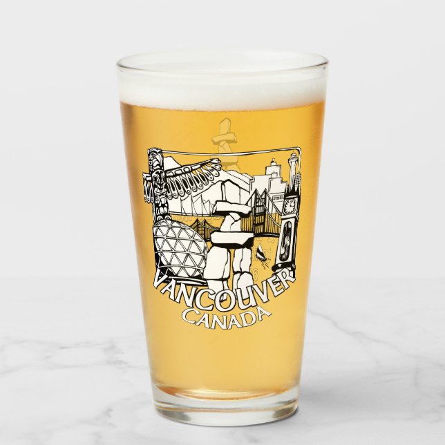 Vancouver Glas Vancouver Souvenirglas (Framsida fylld)