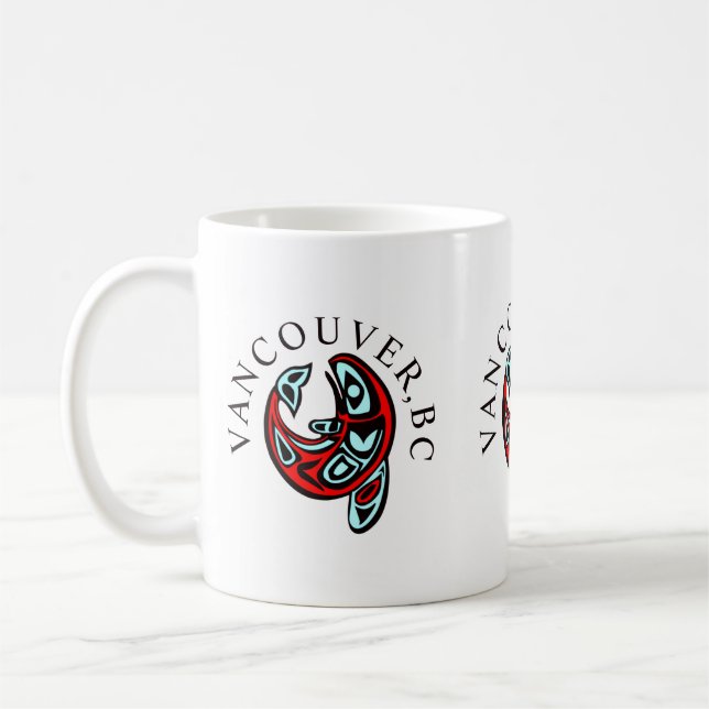 Vancouver Haida Orca Totem Tattoo Killer Whale Kaffemugg (Vänster)