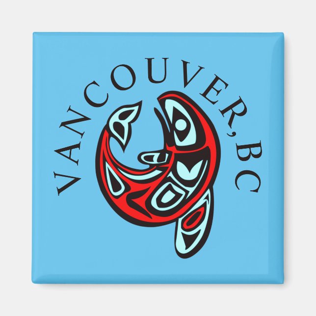 Vancouver Haida Orca Totem Tattoo Killer Whale Magnet (Framsidan)