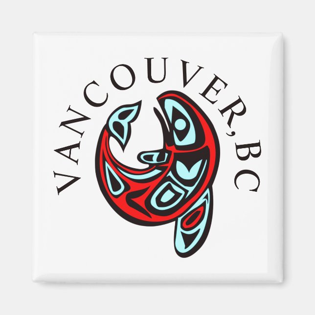 Vancouver Haida Orca Totem Tattoo Killer Whale Magnet (Framsidan)