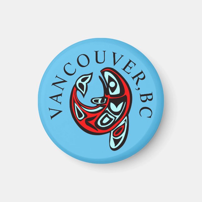 Vancouver Haida Orca Totem Tatuering Späckhuggare  Magnet (Framsidan)