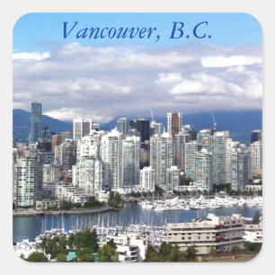 Vancouver horisont fyrkantigt klistermärke