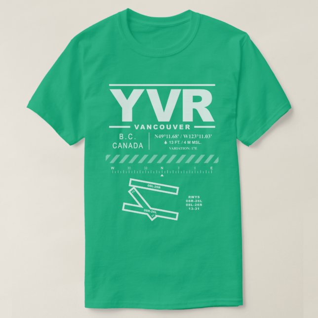 Vancouver Internationell flygplats YVR T-Shirt (Design framsida)