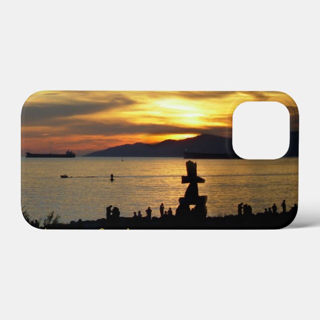 Vancouver iPhone Mini Fodral Inukshuk Sunset Cases (Baksida (horisontell))
