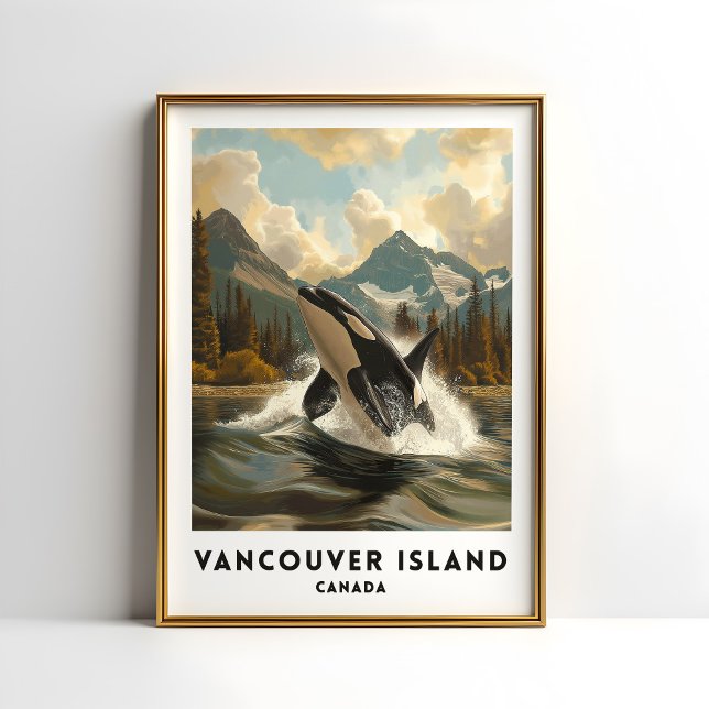 Vancouver Island Canada Travel Poster Orca (Skapare uppladdad)