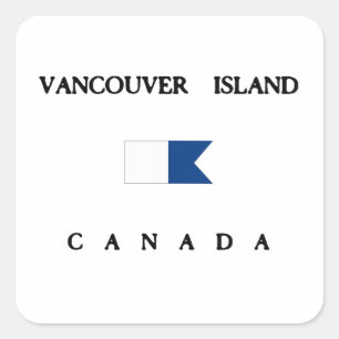 Vancouver Island Kanada Alpha Dive Flagga Fyrkantigt Klistermärke