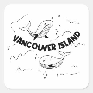 Vancouver Island Kanada Valar Fyrkantigt Klistermärke