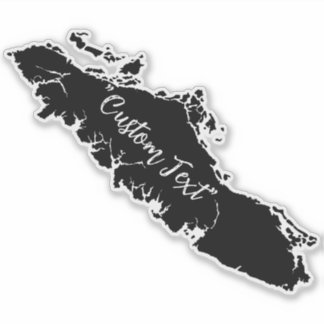 Vancouver Island Kartöversikt Anpassad Klistermärk Klistermärken