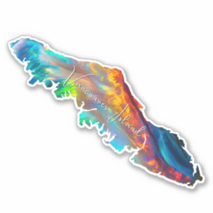 Vancouver Island Opal Decal HoloGraph BC Sticker Klistermärken
