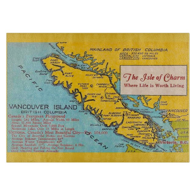 Vancouver Island  Vintage Karta  (Framsidan)