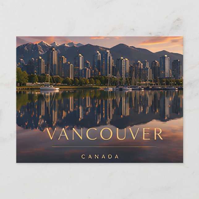 Vancouver Kanada Bergsjö Reflektion Vykort (Framsida)