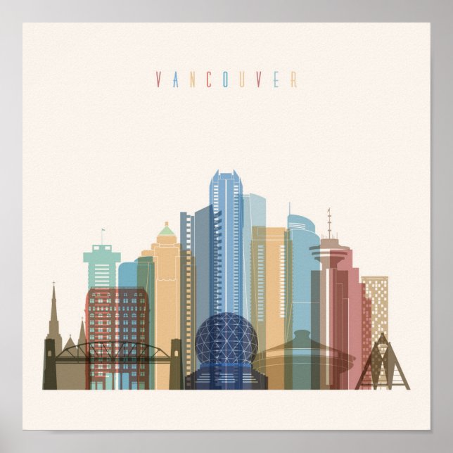 Vancouver, Kanada | City Skyline Poster (Framsidan)