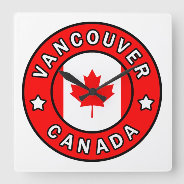 Vancouver Kanada Fyrkantig Klocka (Framsida)