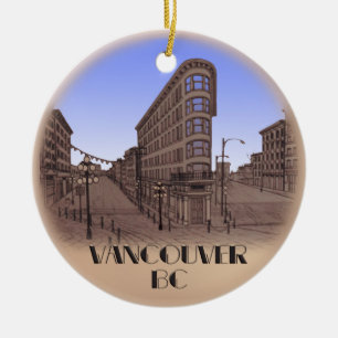 Vancouver Kanada Gastown prydnadsouvenir Julgransprydnad Keramik