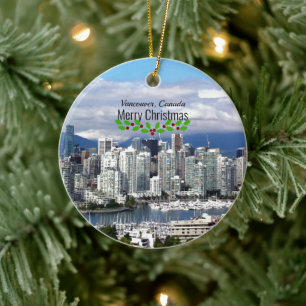 Vancouver Kanada jul Julgransprydnad Keramik