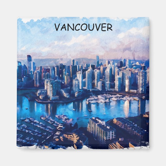 Vancouver Kanada Panorama View Magnet (Framsidan)
