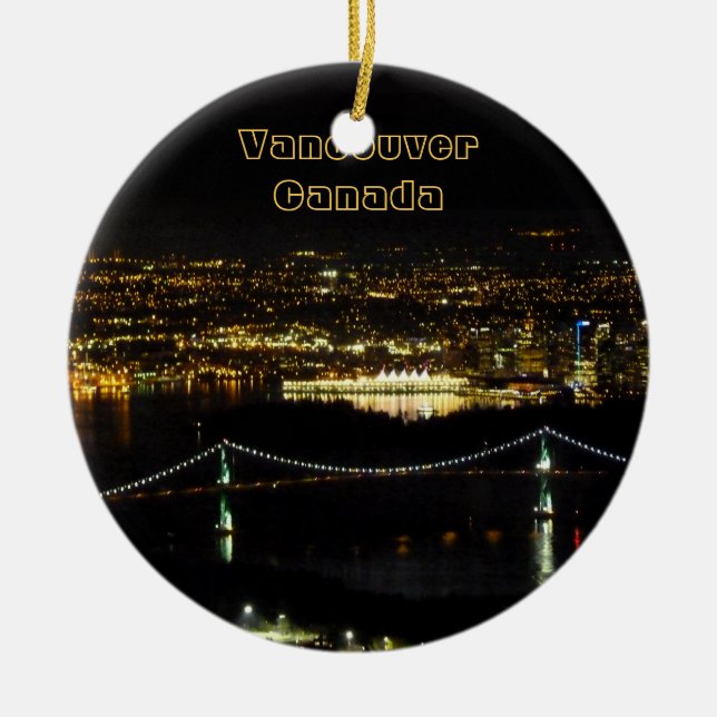 Vancouver Kanada Prydnad Anpassad Vancouver Gåvor Julgransprydnad Keramik (Framsidan)