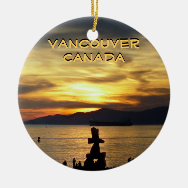 Vancouver Kanada prydnadVancouver souvenir Julgransprydnad Keramik (Framsidan)