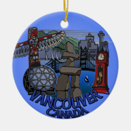Vancouver Kanada prydnadVancouver souvenir Julgransprydnad Keramik