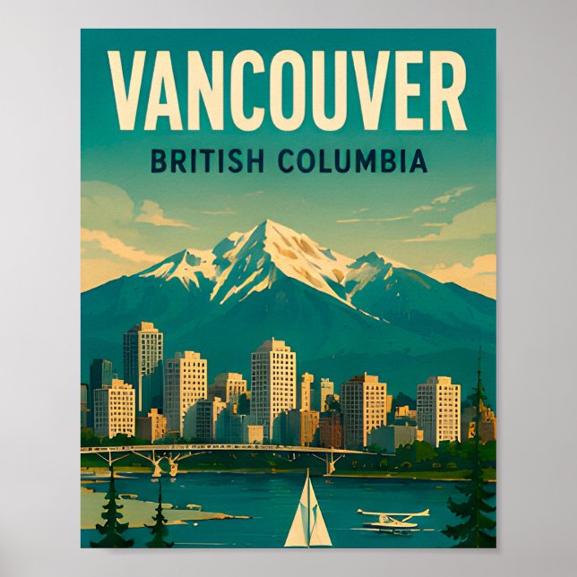 Vancouver Kanada Resa Minnesgåva Poster (Framsidan)