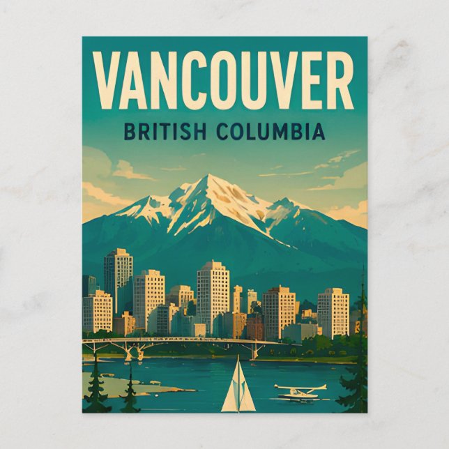 Vancouver Kanada Resa Minnesgåva Vykort (Framsida)