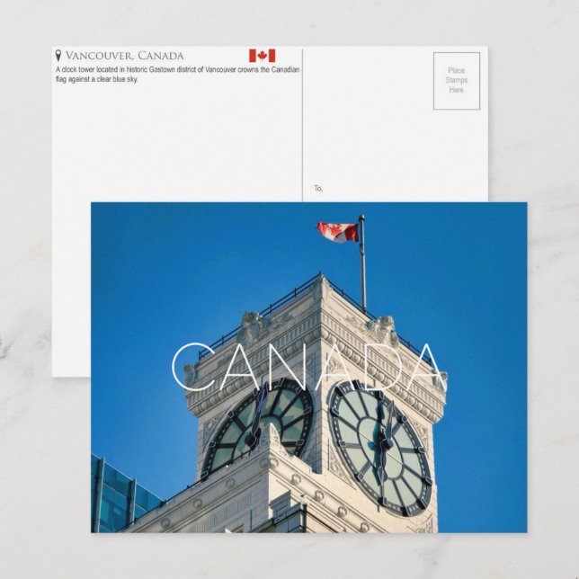 Vancouver, Kanada Resebrev Vykort (Fram/baksida)