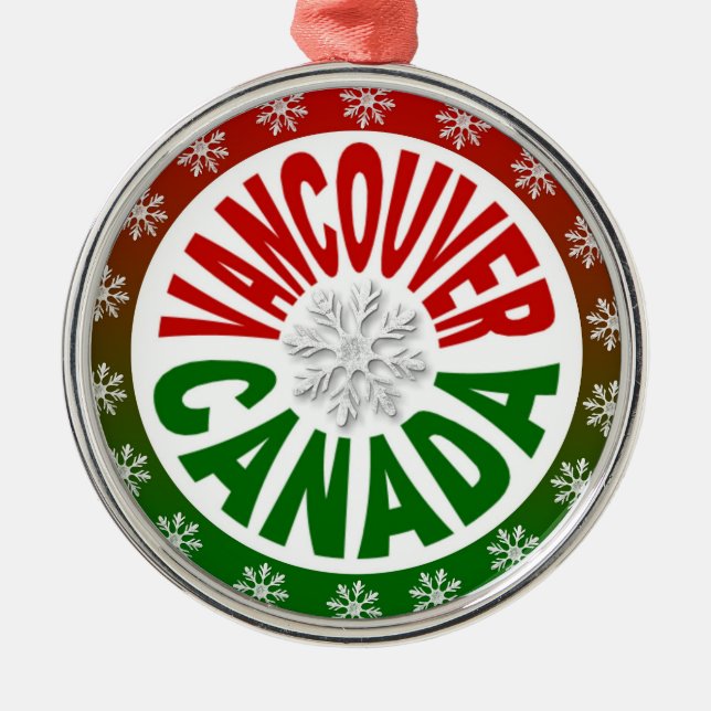Vancouver Kanada röd grön prydnad Julgransprydnad Metall (Framsidan)
