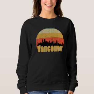 Vancouver Kanada Silhuett av Stadssiluett vid Soln T Shirt