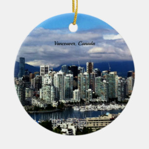Vancouver, kanadensiska landskapsbilden julgransprydnad keramik