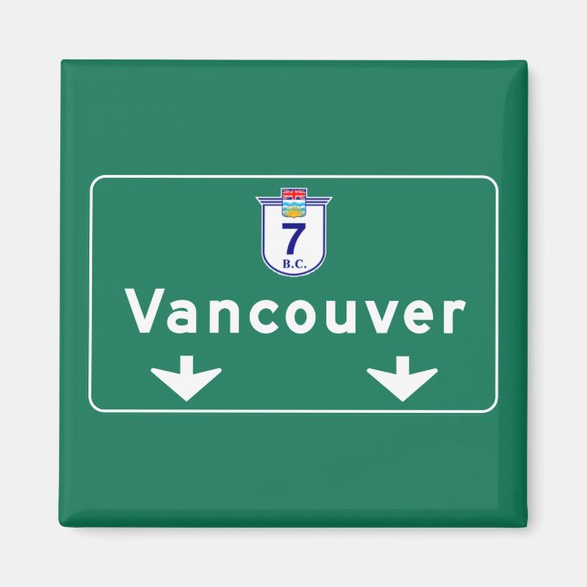 Vancouver, kanadensiska vägskylt magnet (Framsidan)