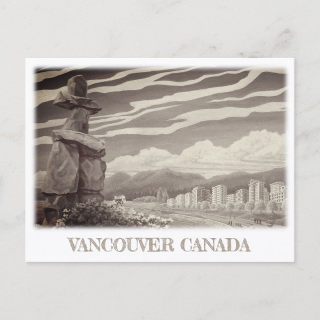 Vancouver konst vykort Vancouver Inukshuk-kort (Framsida)