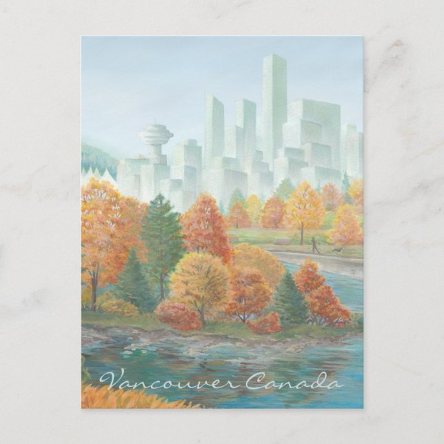 Vancouver konst vykort Vancouver Totem Pole Måleri (Framsida)