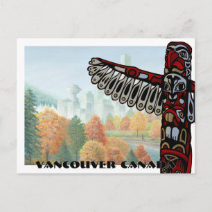 Vancouver konst vykort Vancouver totempål kort
