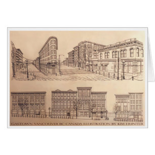 Vancouver-kort Souvenir-kort Gastown Art Cards Hälsningskort