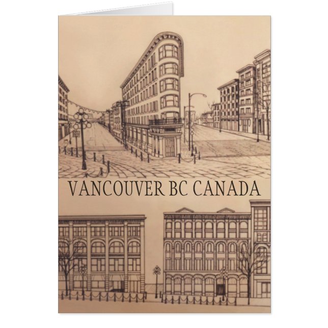 Vancouver-kort Souvenir-kort Gastown Art Cards Hälsningskort (Framsidan)