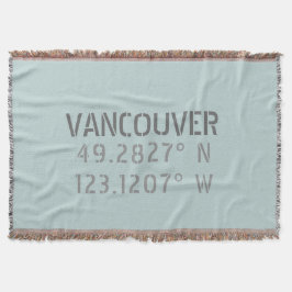 Vancouver Latitude Longitud Thrid Blankett Filt
