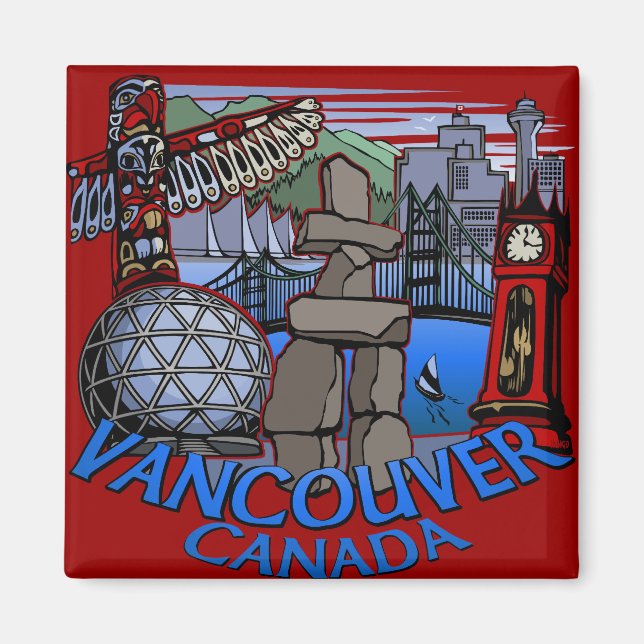 Vancouver Magnet Souvenir Magnet Vancouver Gifts (Framsidan)