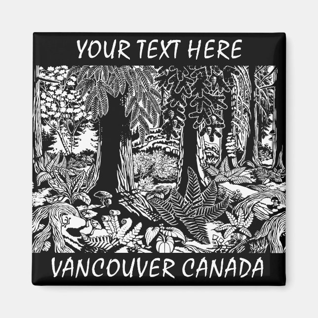 Vancouver Magnet Souvenir Stanley Park Forest Gift (Framsidan)