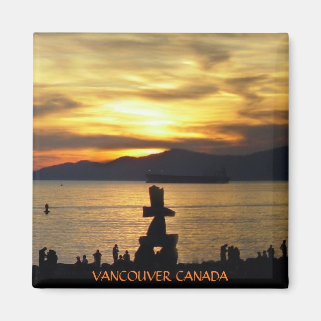 Vancouver Magnet Souvenir Sunset Beach Magnet (Framsidan)