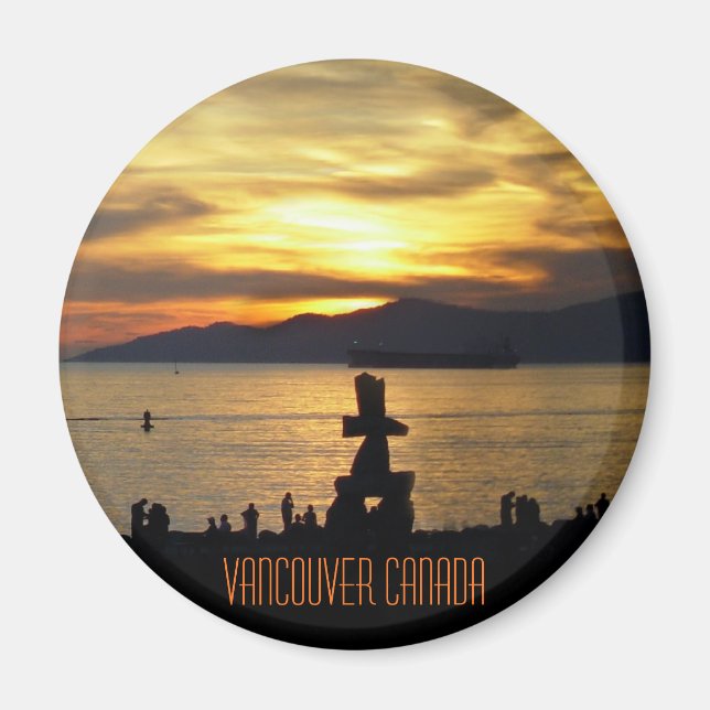 Vancouver Magnet Souvenir Sunset Beach Magnet (Framsidan)