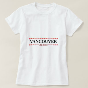 VANCOUVER - mitt hem- (rosa & röda hjärtor) Tee Shirt