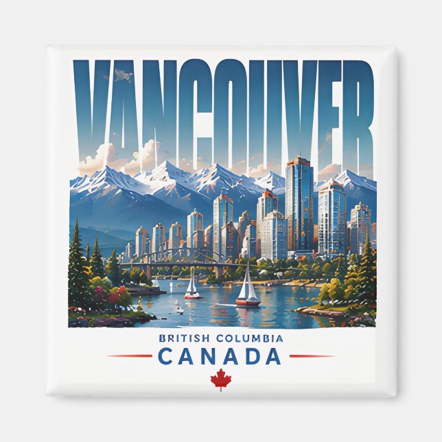 🏔 Vancouver Modern Kustnära Stad Stil 🏔 Magnet (Framsidan)