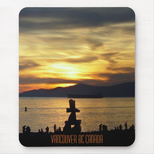 Vancouver Mousepad Souvenir Vancouver Sunset Gifts Musmatta (Framsidan)