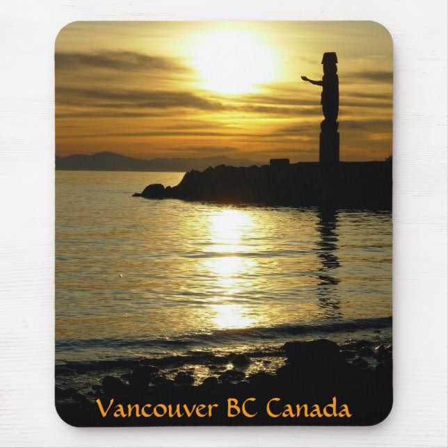 Vancouver Mousepad Souvenir Vancouver Sunset Gifts Musmatta (Framsidan)