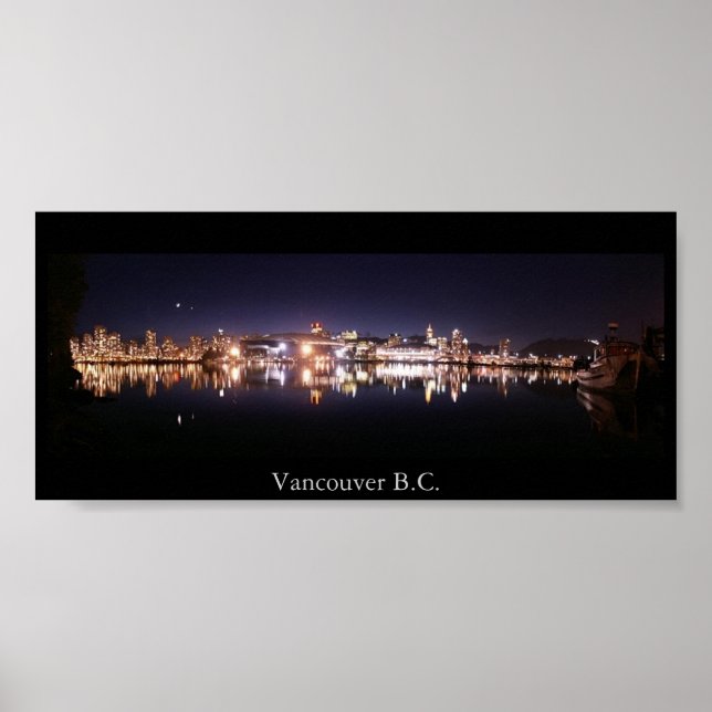 Vancouver Night Panorama Poster (Framsidan)