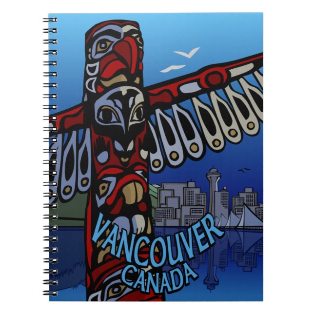Vancouver Notebook Landmark Souvenir Journal Anteckningsbok Med Spiral (Framsidan)