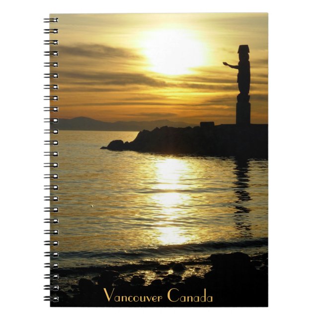 Vancouver Notebook Sjölandskap Souvenir Journal Anteckningsbok Med Spiral (Framsidan)