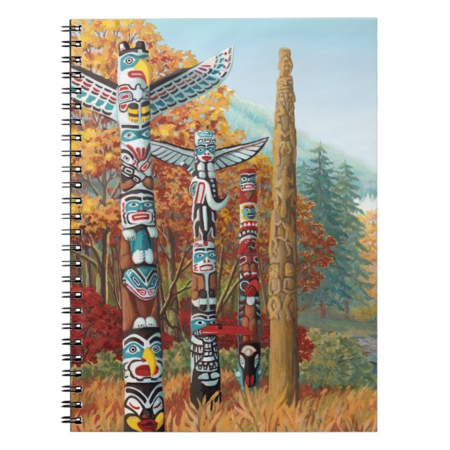 Vancouver Notebook Totem Pole Art Journal & Bokar Anteckningsbok (Framsidan)